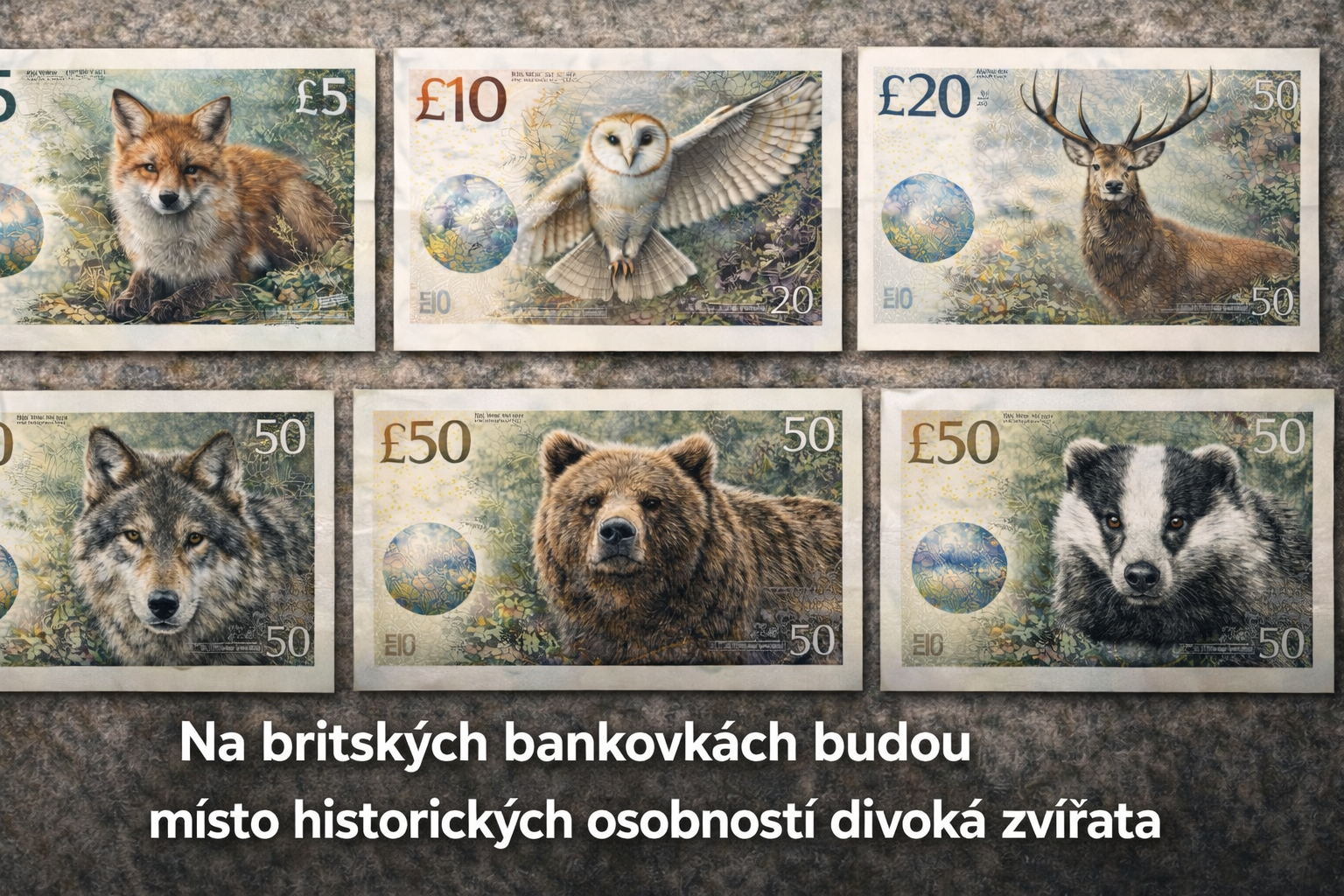 Divoká příroda bude na nové sérii britských bankovek