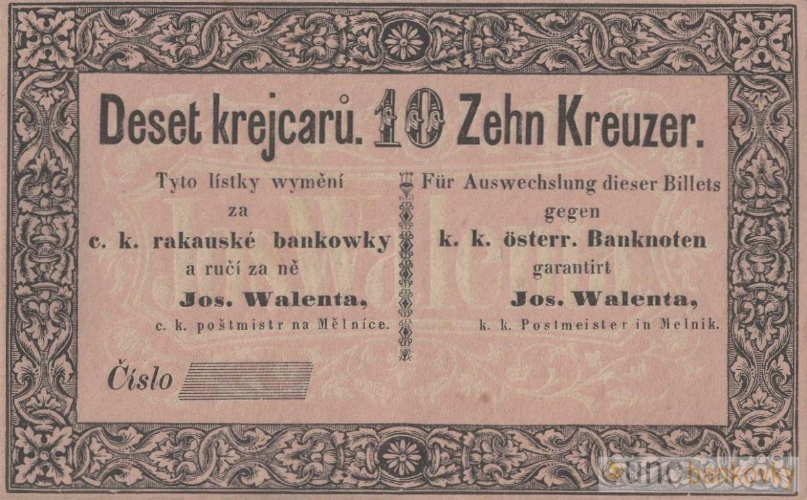 Rakousko-Uhersko, 10 Krejcarů 1848-1866 Mělník