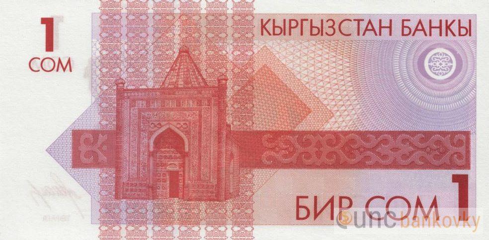Kyrgyzstán 1 Som 1993 UNC