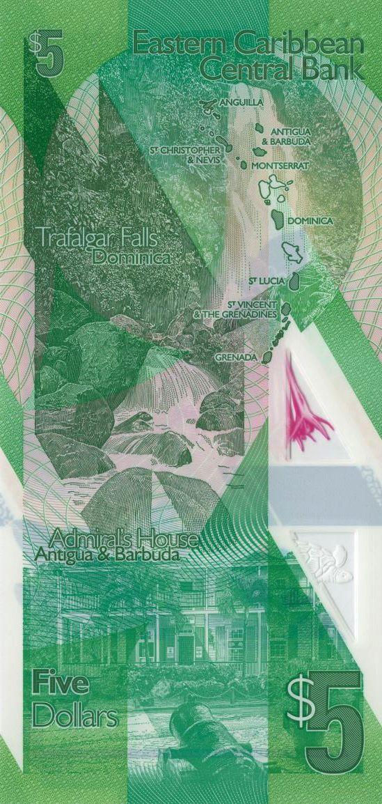 Východní Karibik 5 Dollars 2021 UNC