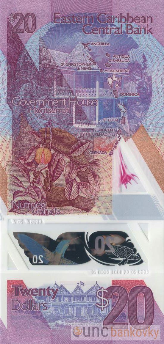 Východní Karibik 20 Dollars 2019 UNC