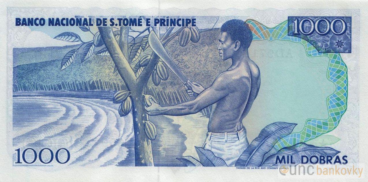 Sv. Tomáš a Princův ostrov 1000 Dobras 1989 UNC