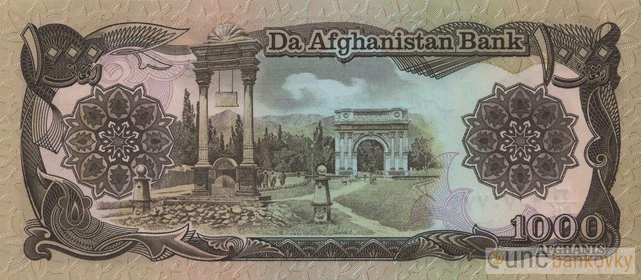Afghanistan 1000 Afghanis 1991 UNC