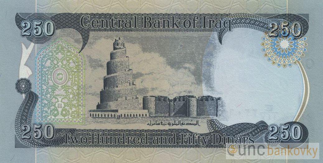 Irák 250 Dinars 2020 UNC