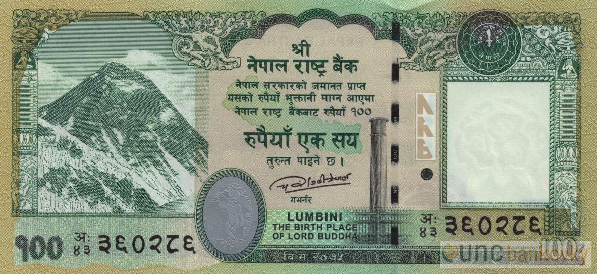 Nepál 100 Rupees 2019 UNC