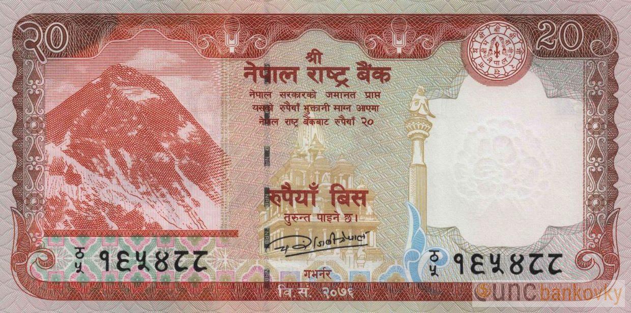 Nepál 20 Rupees 2020 UNC