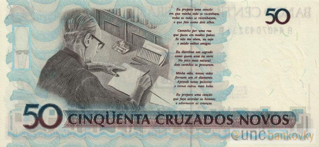 Brazílie 50 Cruzeiros 1990 UNC