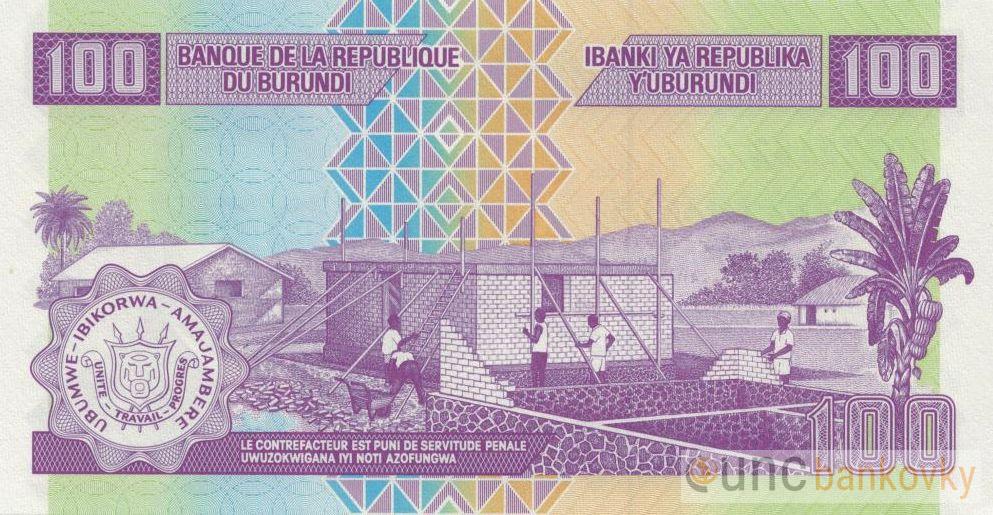 Burundi 100 Francs 2011 UNC