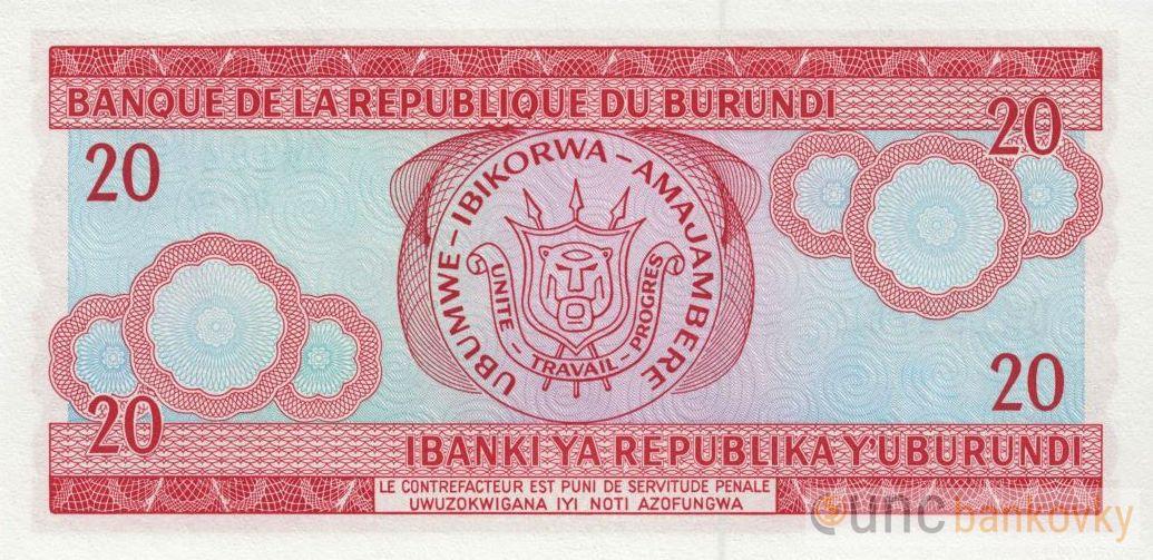 Burundi 20 Francs 2005 UNC