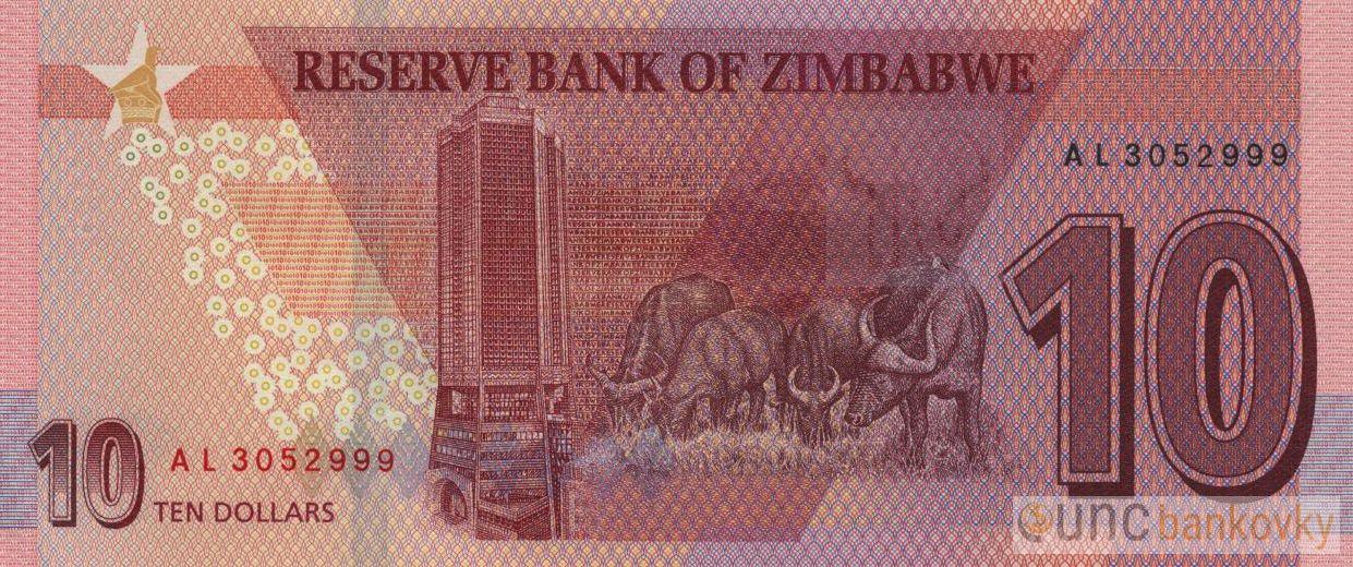 Zimbabwe 10 Dollars 2020 UNC
