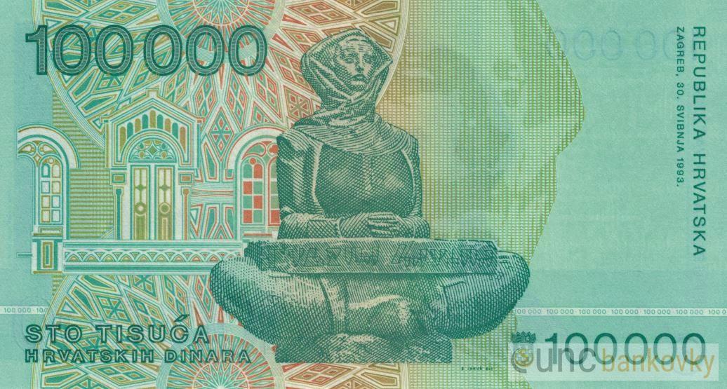 Chorvatsko 100000 Dinara 1993 UNC