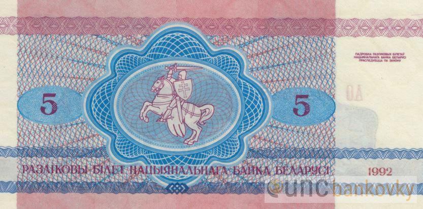 Bělorusko sada 1992 UNC