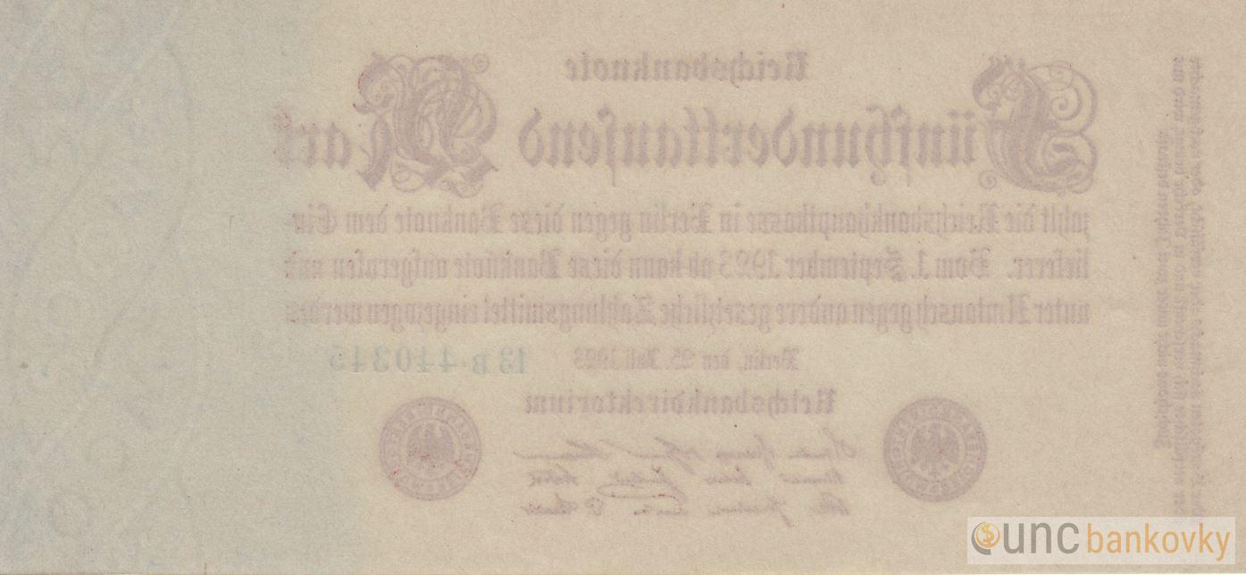 Německo 500.000 Mark 1923 UNC