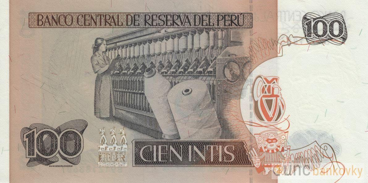 Peru 100 Intis 1987 UNC