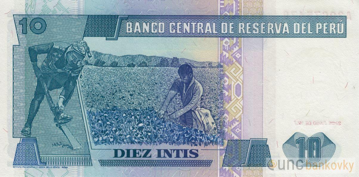 Peru 10 Intis 1987 UNC