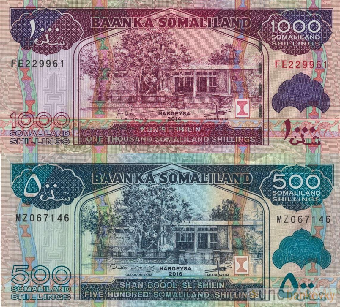 Somaliland sada 500-1000 Shillings 2014-16 UNC