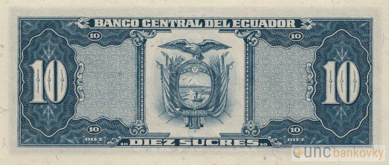 Ekvádor 10 Sucres 1986 UNC