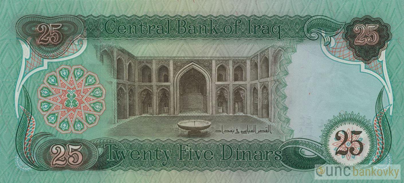 Irák 25 Dinars 1982 UNC