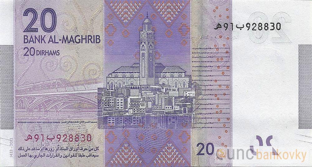 Maroko 20 Dirhams 2012 UNC