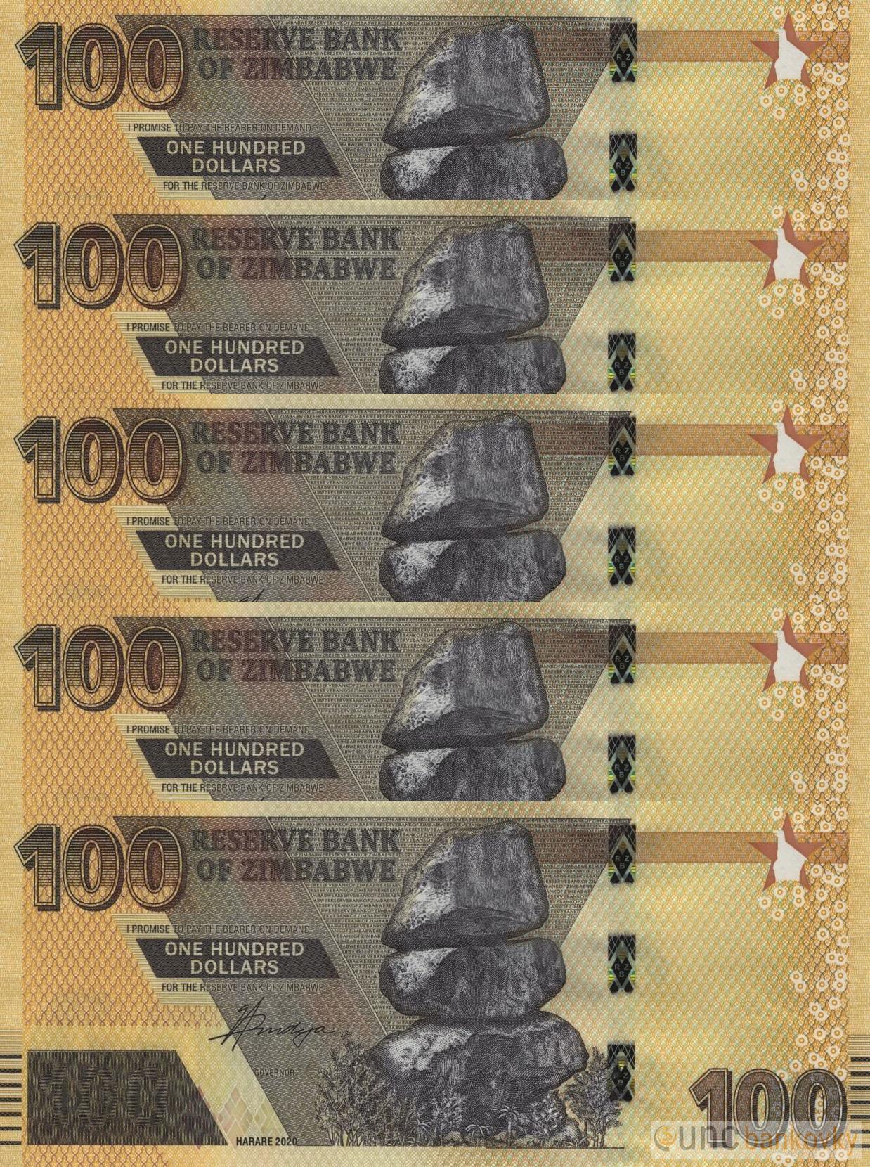 5x Zimbabwe dealer set UNC
