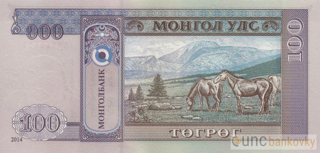 Mongolsko 100 Tugrik 2014 UNC
