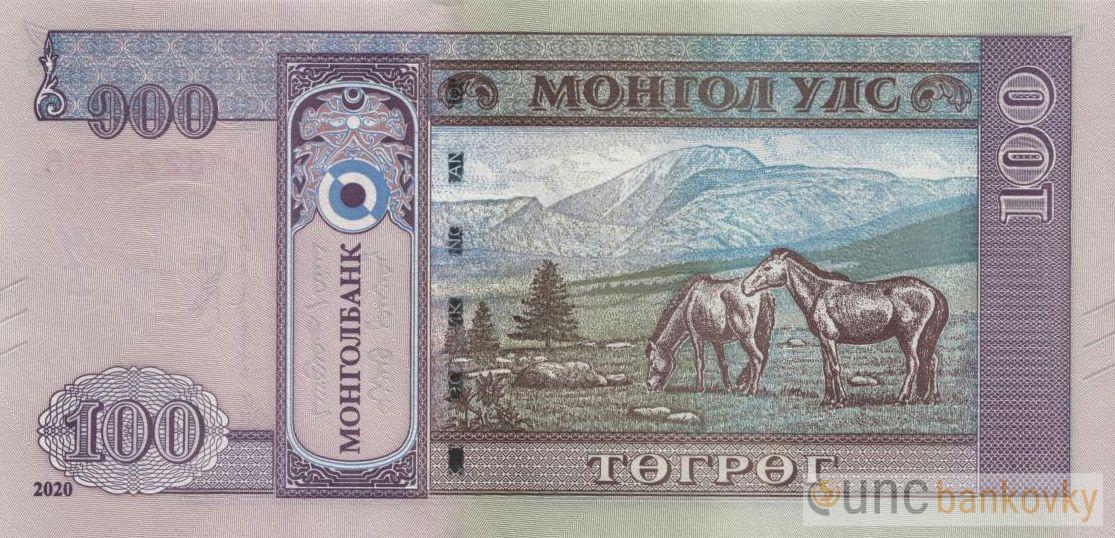 Mongolsko 100 Tugrik 2020 UNC