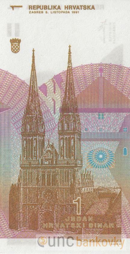 Chorvatsko 1 Dinar 1991 UNC