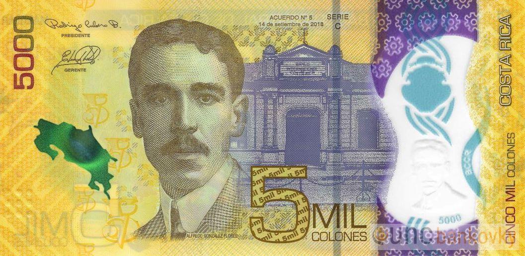 Kostarika 5000 Colones 2018 UNC