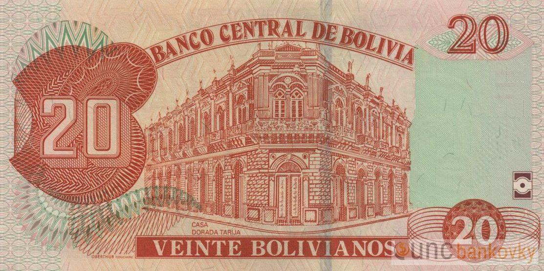 Bolívie 20 Bolivianos 2015 UNC