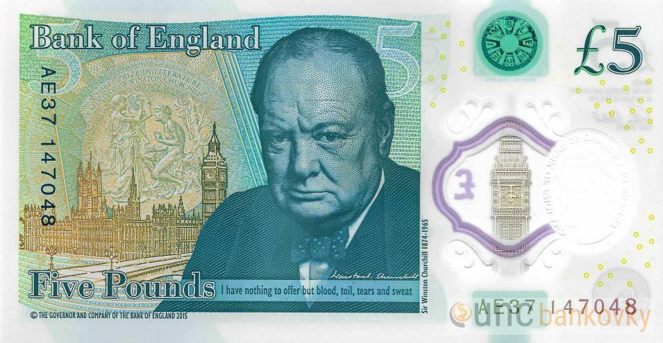 Británie 5 Pounds 2015 Královna UNC