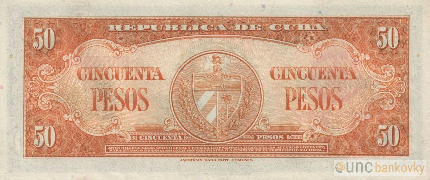 Kuba 50 Pesos 1958 aUNC