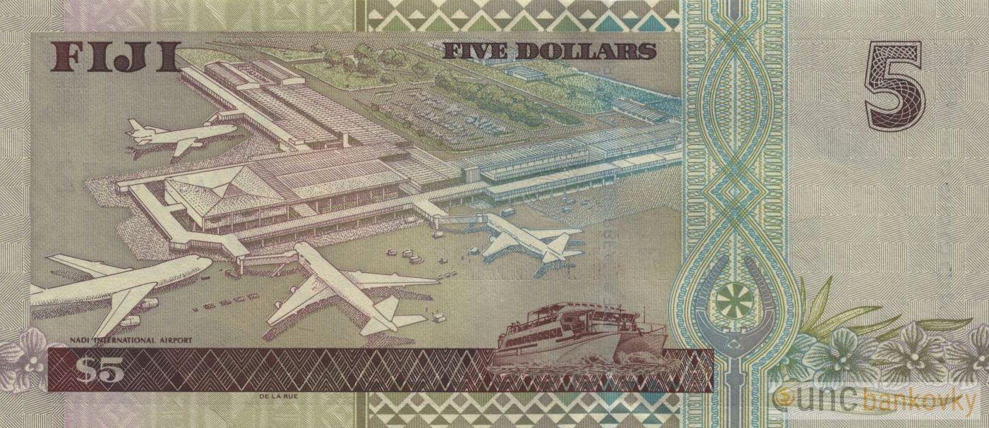 Fiji 5 Dollars 2002 UNC