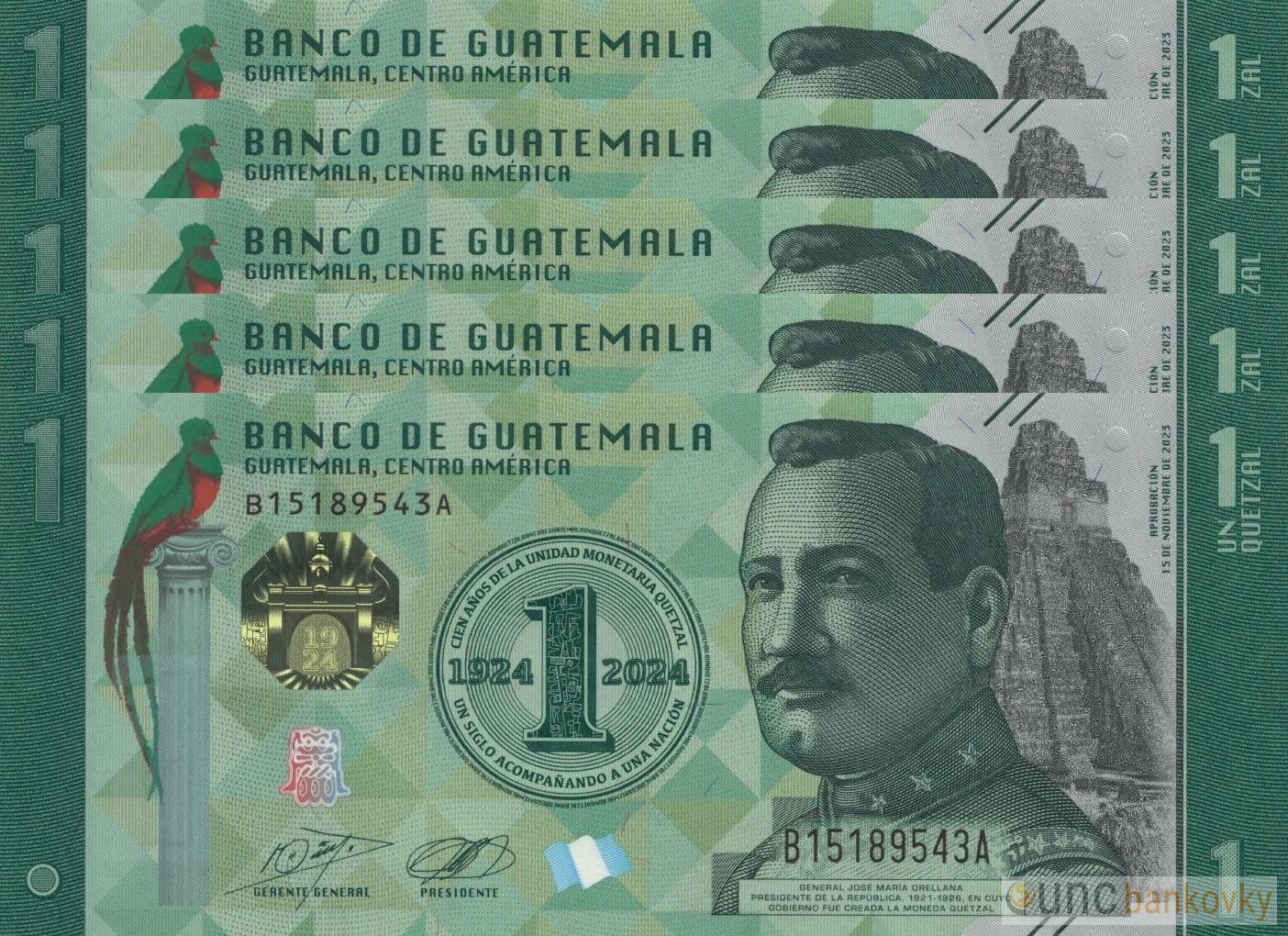 5x Guatemala dealer set UNC