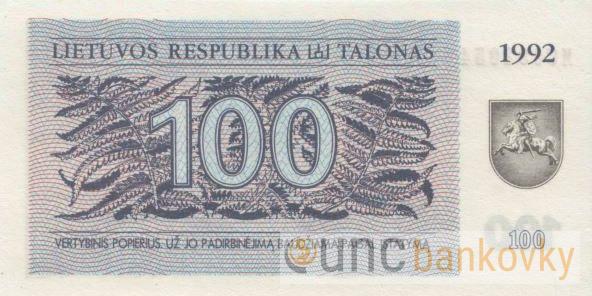 Litva 100 Talonu 1992 UNC