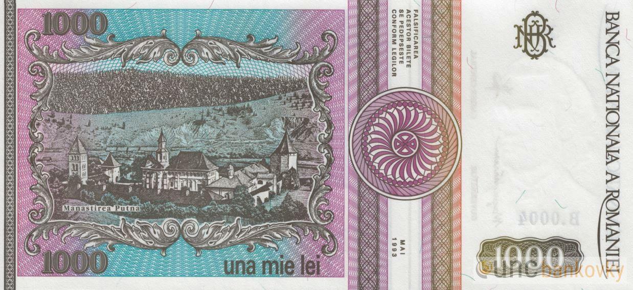Rumunsko 1000 Lei 1993 UNC