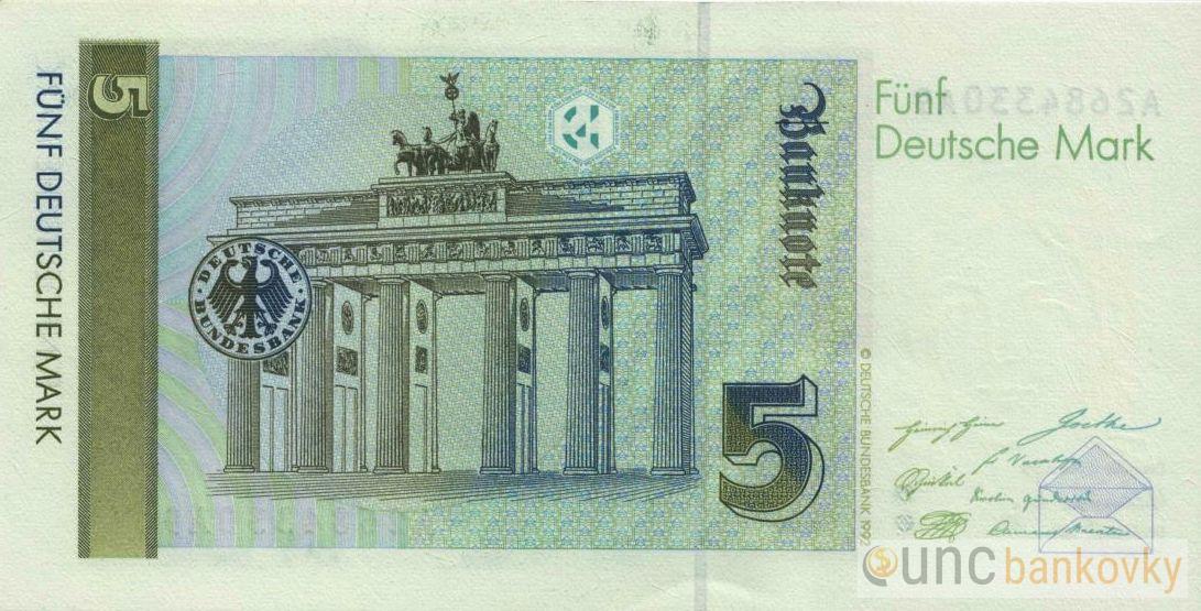 Německo 5 Mark 1991 UNC