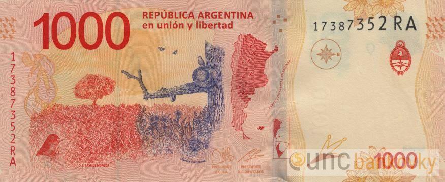 Argentina 1000 Pesos 2017 UNC