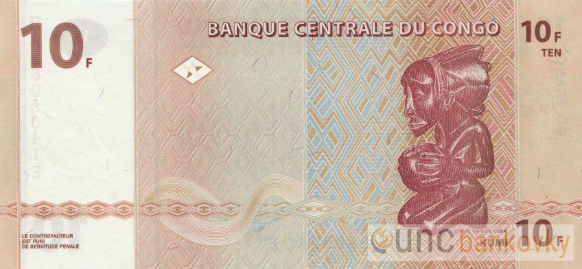 Kongo 10 Francs 2003 UNC