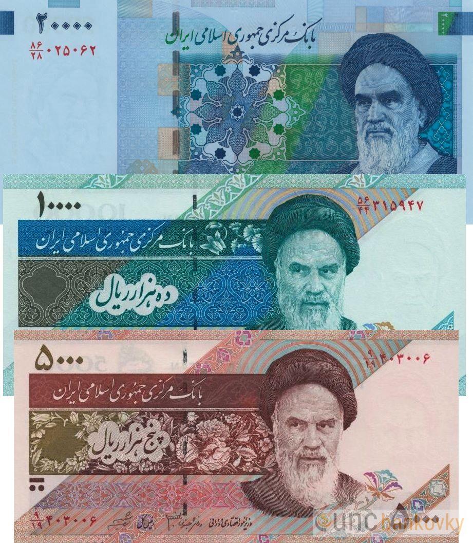 Irán sada 5000-10000-20000 Rials 2005-2013 UNC