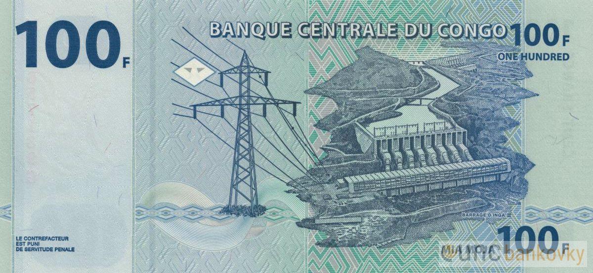 5x Kongo 100 Francs 2022 dealer set UNC