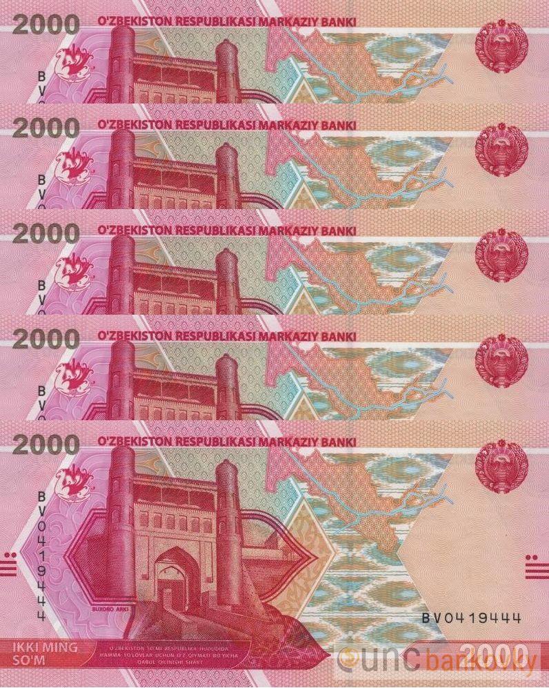 5x Uzbekistán dealer set UNC