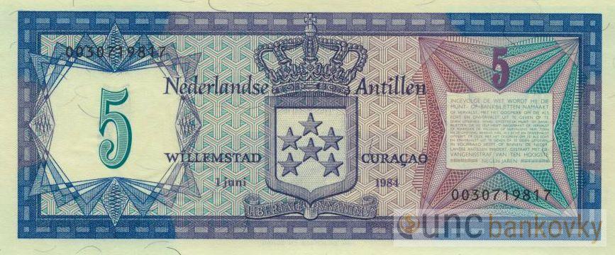 Nizozemské Antily 5 Gulden 1984 UNC