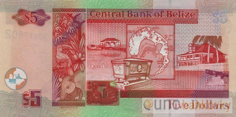 Belize 5 Dollars 2022 UNC