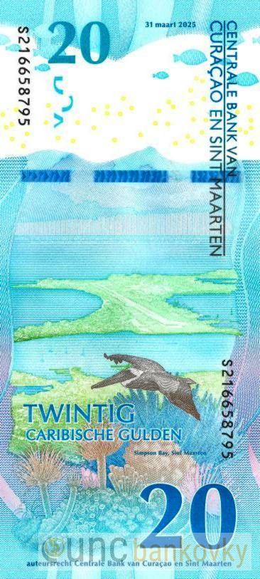Curacao a Sint Maarten 20 Gulden 2025 UNC