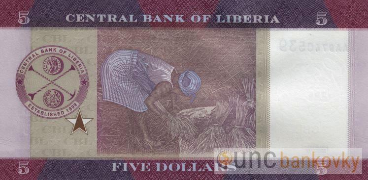 Libérie 5 Dollars 2016 UNC