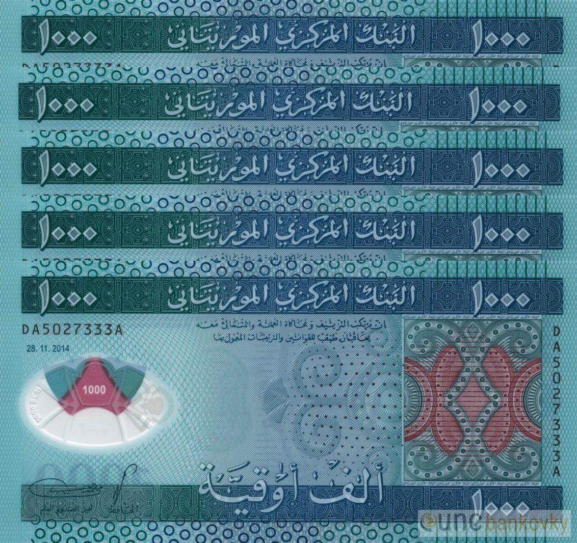 5x Mauritánie dealer set 2014 UNC