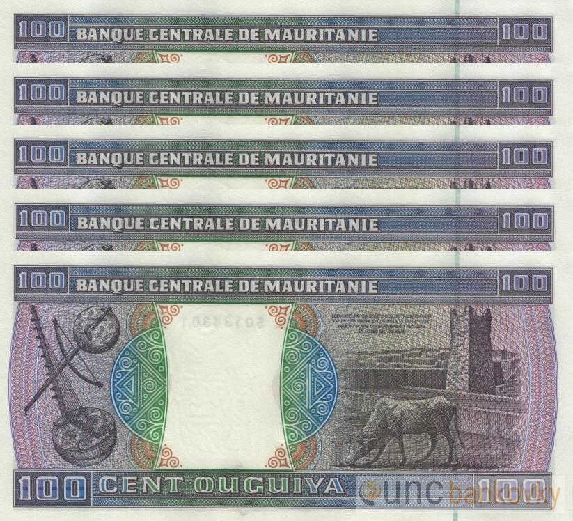 5x Mauritánie dealer set 100 Ouguiya 2002 UNC