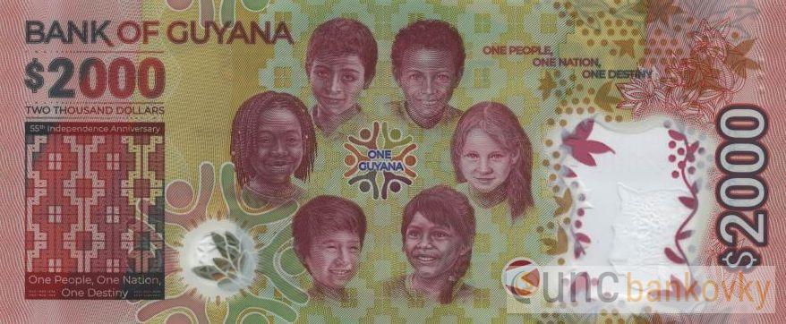 Guyana 2000 Dollars 2022 UNC
