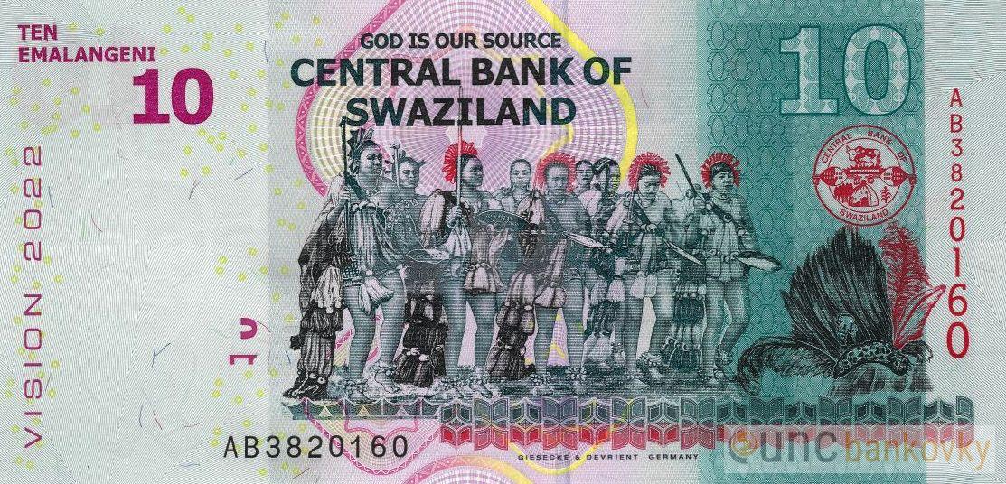Swaziland 10 Emalangeni 2015 UNC