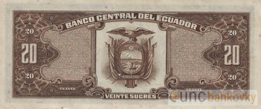 Ekvádor 20 Sucres 1986 UNC